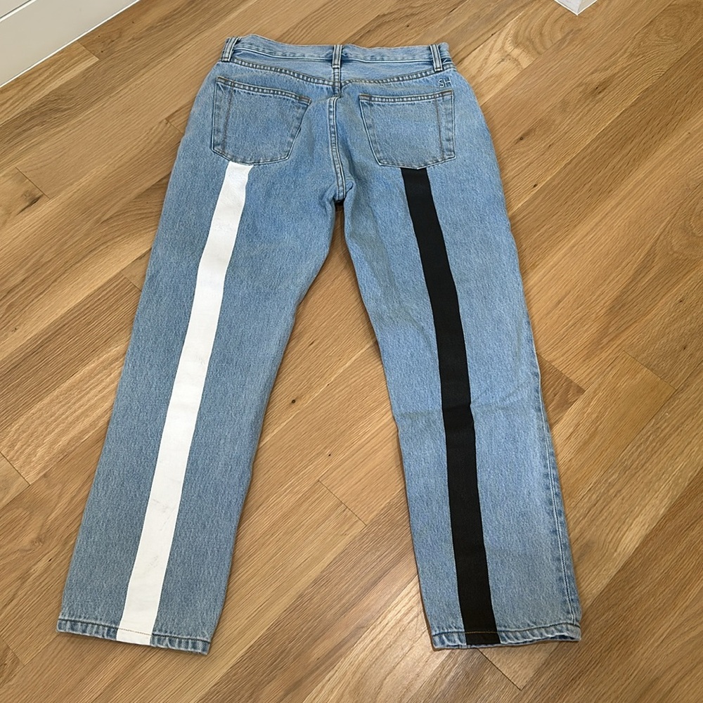 Still Here BLACK AND WHITE TATE in VINTAGE BLUE Jeans Size 27